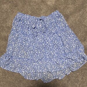 Sienna Sky Blue and White Patterned Skirt